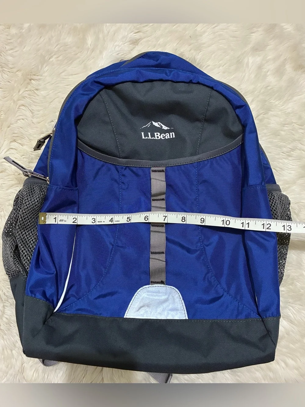 LL Bean Backpack, Style 302389, Reflective, Blue / gray